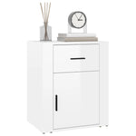 ZNTS Bedside Cabinet High Gloss White 50x36x60 cm Engineered Wood 816722