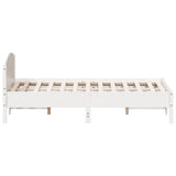 Bed Frame without Mattress White 120x190 cm Small Double Solid Wood Pine 842611