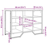 Shoe Cabinet Grey Sonoma 90x38x61.5 cm Engineered Wood 848647