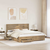 Bed Frame with Drawer with Headboard Manual Engineered Wood 3411621