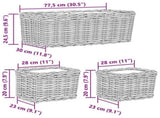 Planter Basket with Storage 3 pcs Grey 42020965