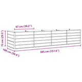 Planter Anthracite 385 x 100 x 75 cm Galvanised Steel 42018224