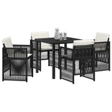 Garden Dining Set 5 pcs Black Powder-Coated Steel 3380645