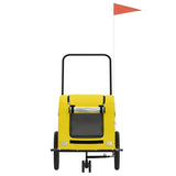 Pet Bike Trailer Yellow Oxford Fabric and Iron 93987