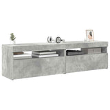 TV Cabinets 2 pcs with LED Lights Concrete Grey 75x35x40 cm 804400