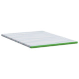 Mattress Topper White and Green 140 x 200 x 6 cm Jaquard Fabric 4106172
