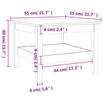 ZNTS Coffee Table White 55x55x40 cm Solid Wood Pine 814270