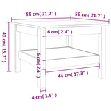 ZNTS Coffee Table White 55x55x40 cm Solid Wood Pine 814270