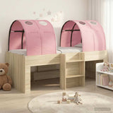 Bed with Tunnel 3 pcs Sonoma Oak and Pink Engineered Wood 3423566