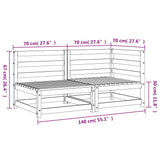 Garden Sofa 2-Seater Impregnated Wood Pine 837948