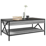 ZNTS Coffee Table with Infinity LED Grey Sonoma 90x50x38 cm 847710