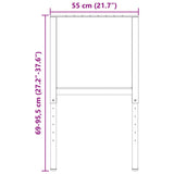 Adjustable Work Bench Frames 2 pcs Metal 55x cm Grey 147932