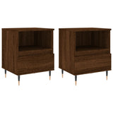 Bedside Cabinets 2 pcs Brown Oak 40x35x50 cm Engineered Wood 830619