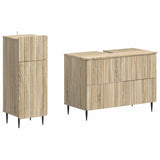 2 Piece Bathroom Cabinet Set ZWOLLE Sonoma Oak Engineered Wood 3417677