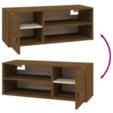 Wall Cabinet Honey Brown 80x30x30 cm Solid Wood Pine 818391