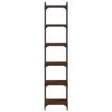 Bookcase 6-Tier Brown Oak 40x30x188 cm Engineered Wood 837646