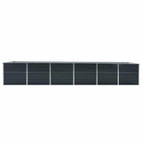 Garden Raised Bed Galvanised Steel 480x80x77 cm Anthracite 47071