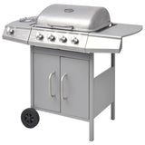 ZNTS Gas Barbecue Grill 4+1 Cooking Zone Silver 41903