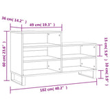 Shoe Cabinet Brown Oak 102x36x60 cm Engineered Wood 831403