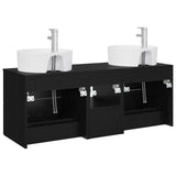 Bathroom Cabinet Set 3 pcs Black 49.5 x 44.5 x 65 cm 3405876