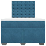 Box Spring Bed with Mattress Blue 120x190 cm Small Double Velvet 3290874