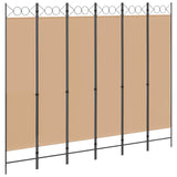 6-Panel Room Divider Beige 240 x 200 cm Fabric 42039202