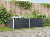 Planter Anthracite 195 x 100 x 75 cm Galvanised Steel 42018220