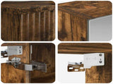 Bathroom Cabinet Set 4 pcs Smoked Oak Engineered Wood 3407387