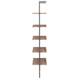 5-Tier Leaning Shelf Dark Brown and Black 64x35x185 cm 336386