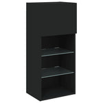 ZNTS TV Cabinet with LED Lights Black 40.5x30x90 cm 837045