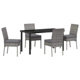 Garden Dining Set 5 pcs Grey Powder-Coated Steel 3379228