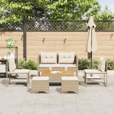 Garden Sofa Set 6 pcs Beige and cream Poly Rattan 4104703