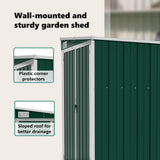 Wall-mounted Garden Shed Green 118x100x178 cm Galvanised Steel 316217