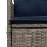 Reclining Garden Chairs 2 pcs with Cushions Grey Poly Rattan 365649