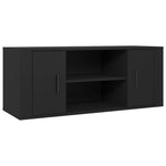 ZNTS TV Cabinet Black 100x35x40 cm Engineered Wood 823092