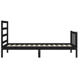Bed Frame without Mattress Black 100x200 cm Solid Wood Pine 3191900