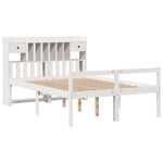 ZNTS Bookcase Bed without Mattress White 140x200 cm Solid Wood Pine 3322056