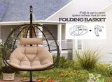 Hanging Egg Chair Outdoor Indoor Garden Swing Chair with Folding Basket, Thickened Cushion, Garden T3398P327931