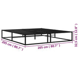 Bed Frame Black Powder-Coated Metal Double Sturdy Bed Frame 324791