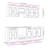 ZNTS 8 Piece Kitchen Cabinet Set Kalmar Old Wood Engineered Wood 3314829