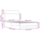 Bed Frame without Mattress 90x200 cm Sonoma Oak Engineered Wood 4100421