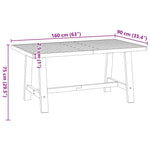 ZNTS Dining Table NOAIN A-Shaped Legs 160x90x75 cm Solid Wood Pine 4100042