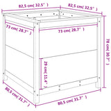 Garden Planter 82.5x82.5x78 cm Solid Wood Pine 825303