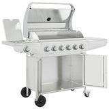 Gas BBQ Grill with 7 Burners Silver Stainless Steel 367594