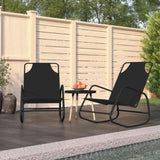 Sun Lounger Set of 2 Black Powder-coated steel, textilene 318140