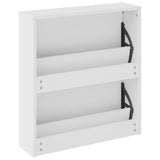 Shoe Cabinet with Mirror 2-Layer High Gloss White 63x17x67 cm 342631