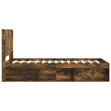 Bed Frame with Storage and Headboard Smoked Oak 90 x 190 cm 3413905