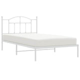Metal Bed Frame without Mattress with Headboard White 100x200cm 353483