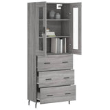 Highboard Grey Sonoma 69.5x34x180 cm Engineered Wood 3198423