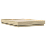 Bed Frame with LED without Mattress Sonoma Oak 120x200 cm 3209802